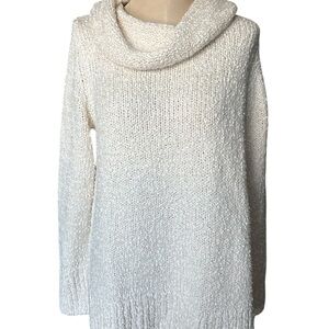 J. Jill Soft White Cowl Neck Sweater